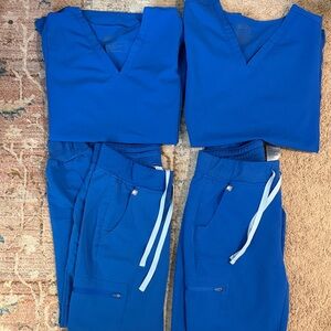 Figs Women's Scrub Set in Royal Blue